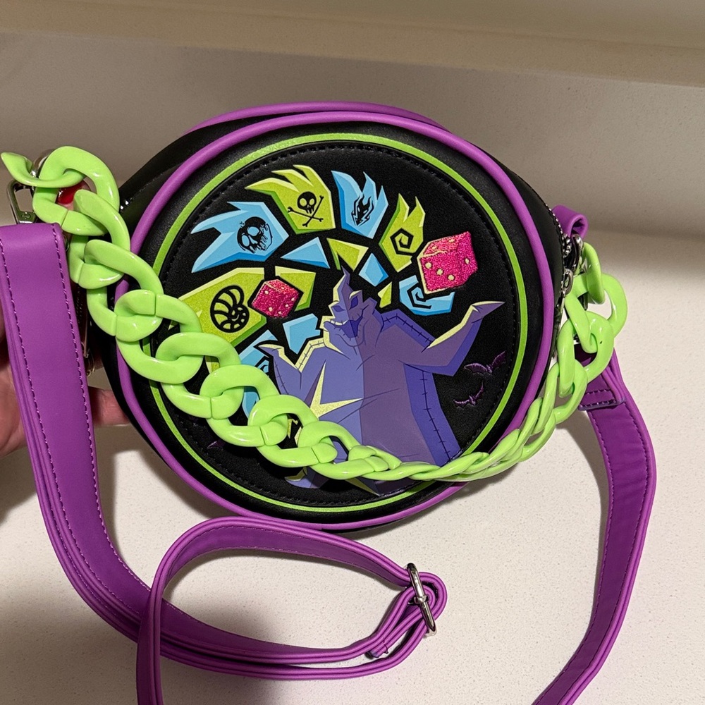 Loungefly Mini Bag with Purple and Green Chain